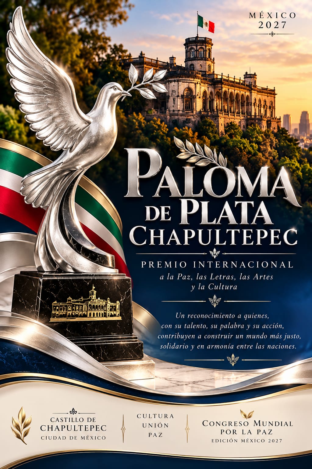 Afiche del Premio Internacional a la Paz, las Letras y la Cultura